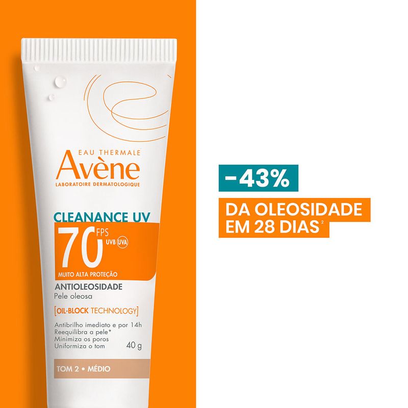 AVENE CLEANANCE UV FPS70 ANTIOLEOSIDADE COR MEDIO 40G