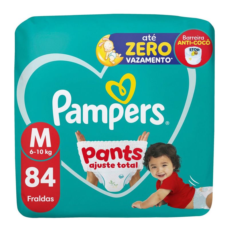 FRALDA PAMPERS AJUSTE TOTAL PANTS 84UN