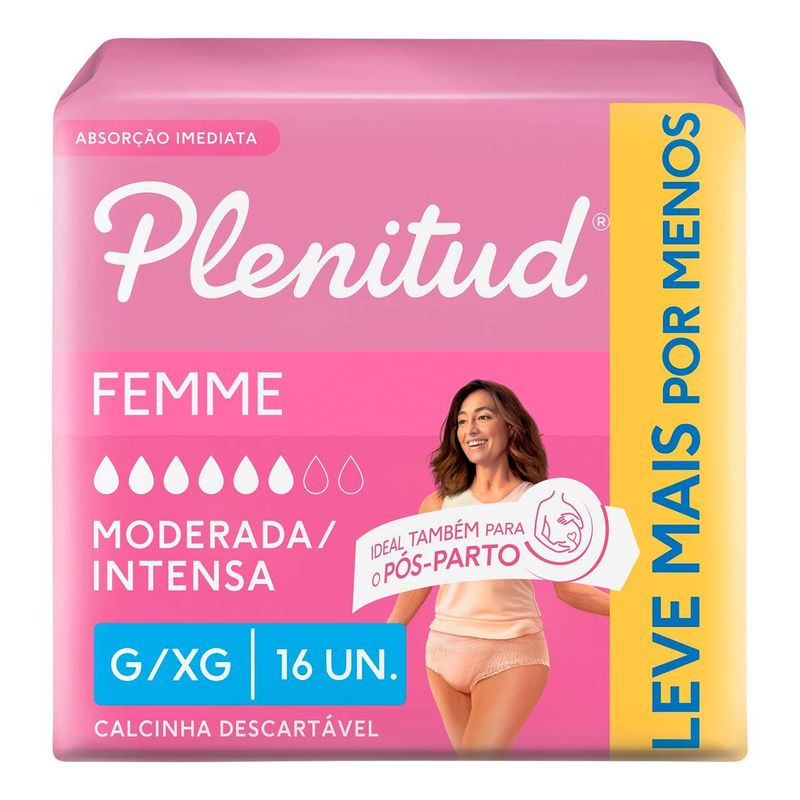 ROUPA INTIMA  PLENITUD ACTIVE FEMME G/XG 16UN