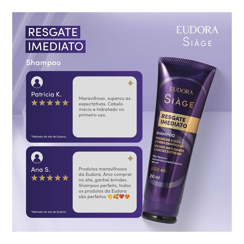 EUDORA SIAGE SHAMPOO RESGATE IMEDIATO 250ML