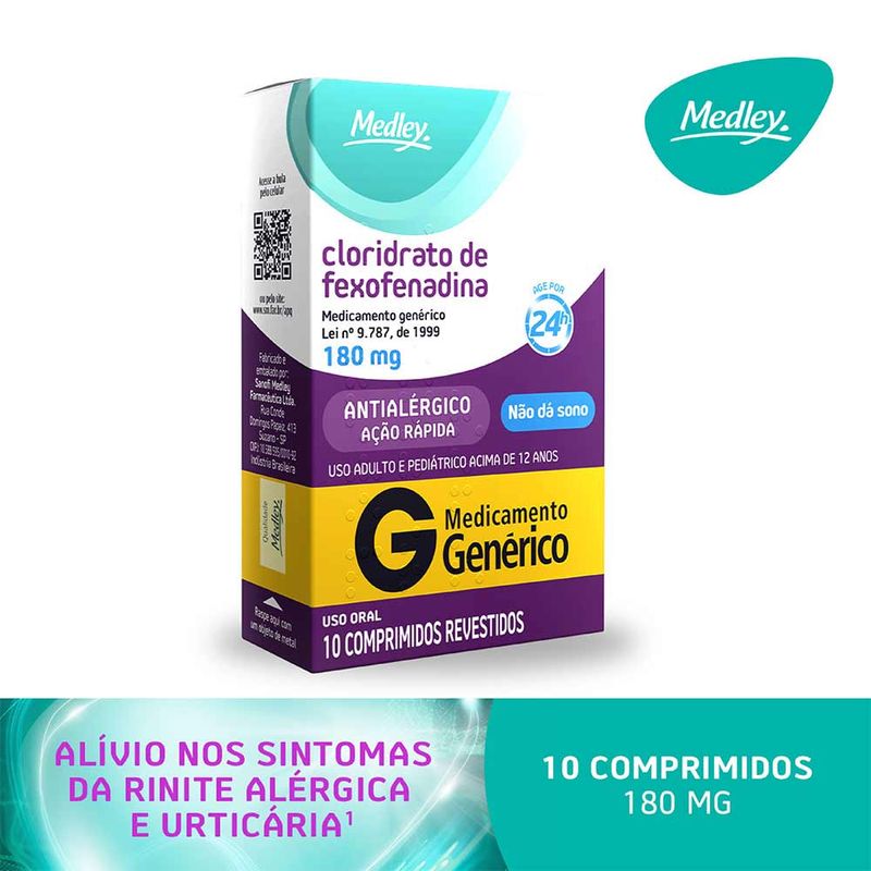 FEXOFENADINA, CLORIDRATO MED 180MG 10CPR GEN