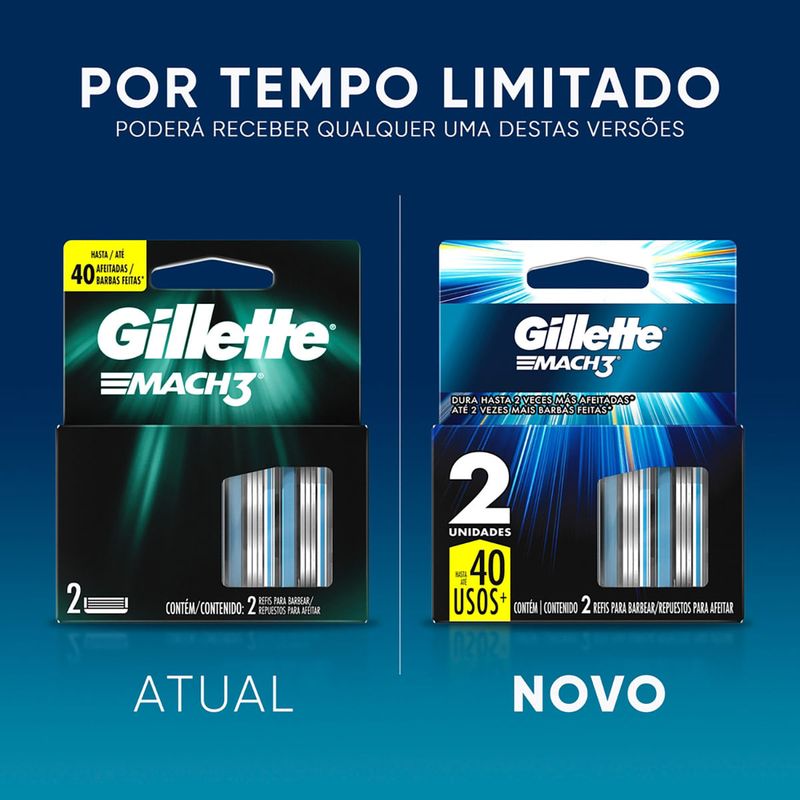 KIT GILLETTE MACH3 APARELHO+2CARGAS