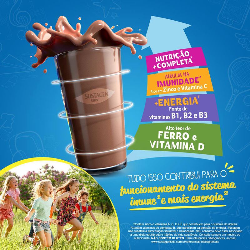 SUSTAGEN KIDS SABOR CHOCOLATE SACHE LEVE700G PAGUE500G