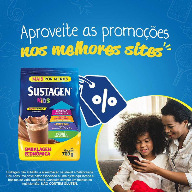 SUSTAGEN KIDS SABOR CHOCOLATE SACHE LEVE700G PAGUE500G