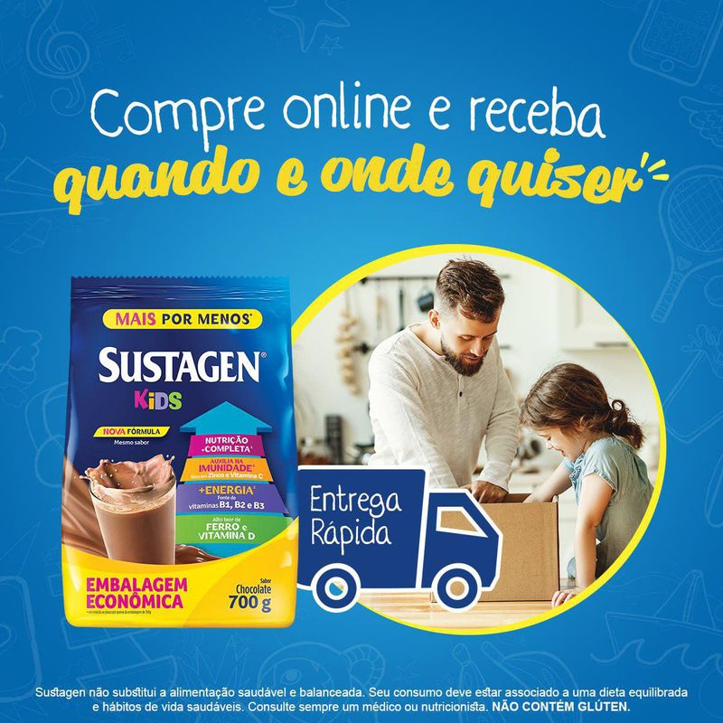 SUSTAGEN KIDS SABOR CHOCOLATE SACHE LEVE700G PAGUE500G