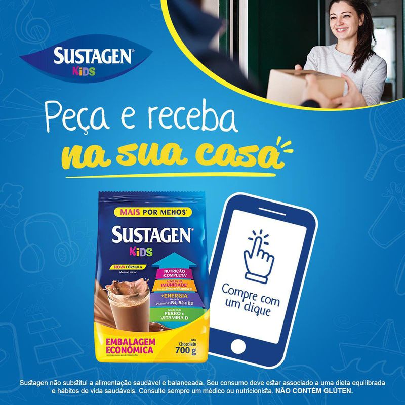 SUSTAGEN KIDS SABOR CHOCOLATE SACHE LEVE700G PAGUE500G