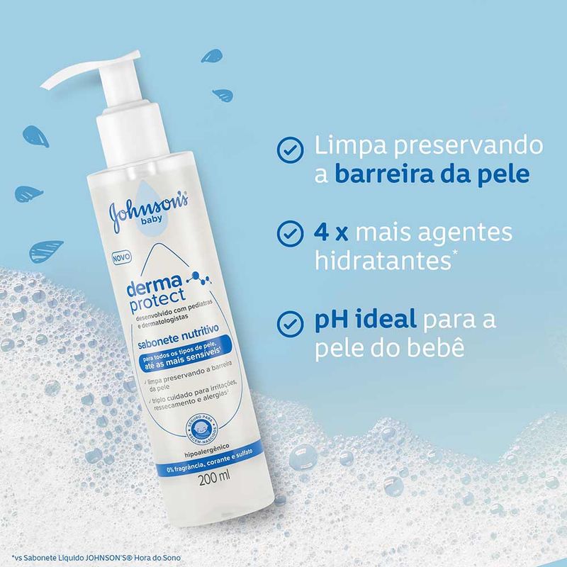SABONETE NUTRITIVO JOHNSONS DERMA PROTECT 200ML