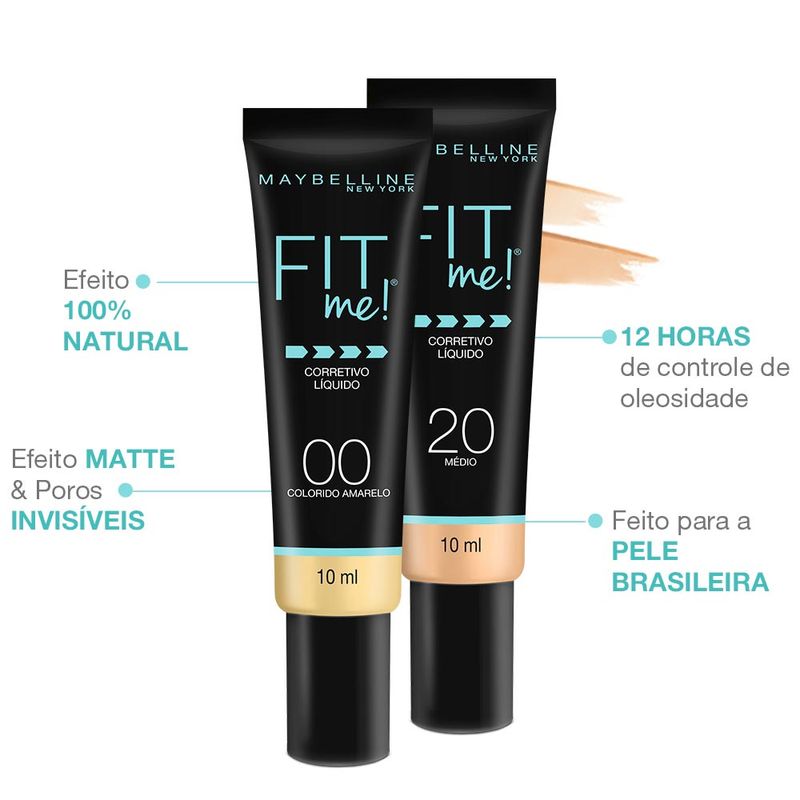 CORRETIVO LIQUIDO MAYBELLINE FIT ME COR 20 MEDIO 10ML