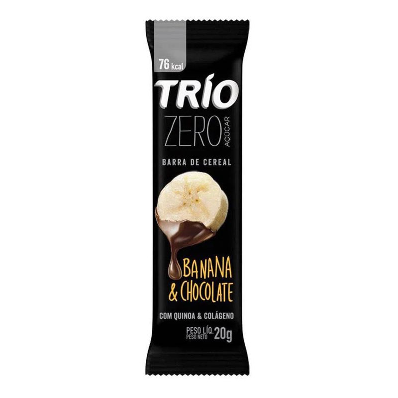 TRIO BARRA DE CEREAIS BANANA COM CHOCOLATE ZERO AÇUCAR 20G
