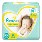FRALDA PAMPERS PREMIUM CARE RECEM NASCIDO ATÉ 4KG RN 36UN