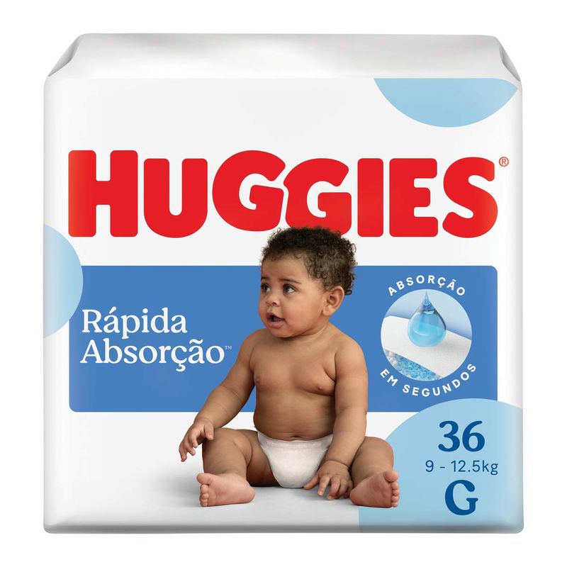 FRALDA HUGGIES RAPIDA ABSORÇAO TAM G 36UN