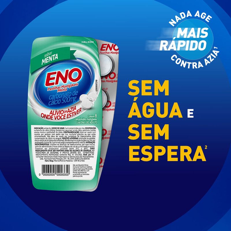 SAL DE FRUTA ENO PASTILHA SABOR MENTA 8UN