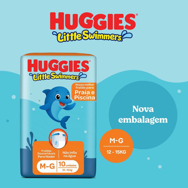 FRALDA HUGGIES MAR E PISCINA G 10UN