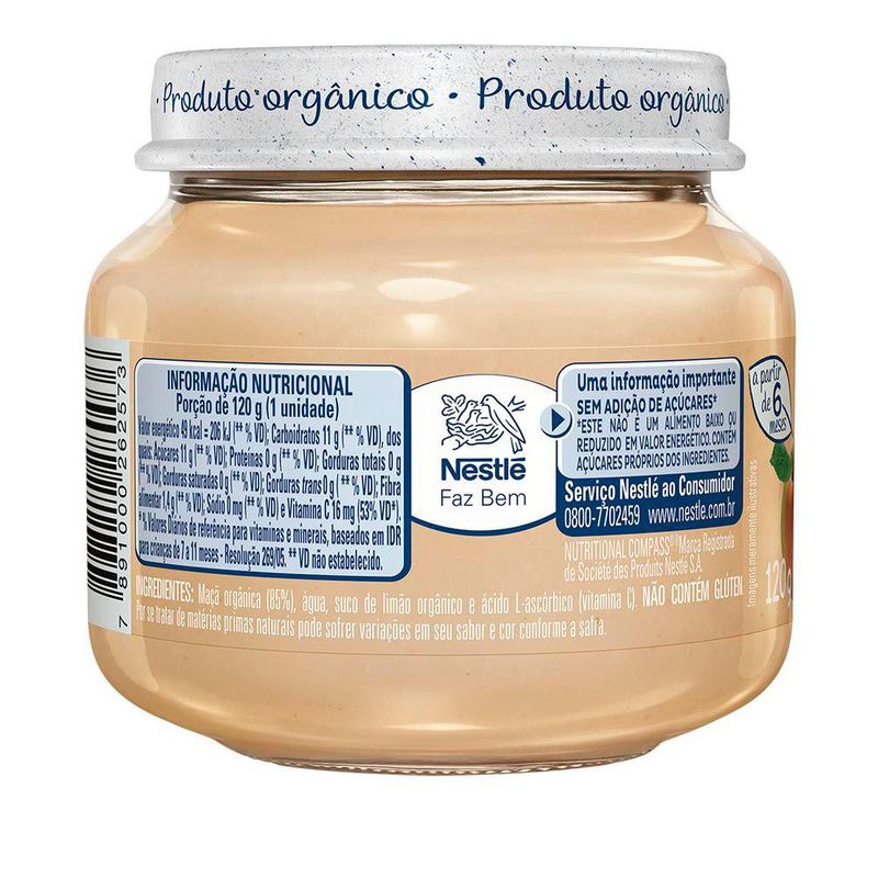 PAPINHA NESTLE ORGANICA MAÇA 120MG