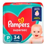 FRALDA PAMPERS SUPERSEC P 34UN