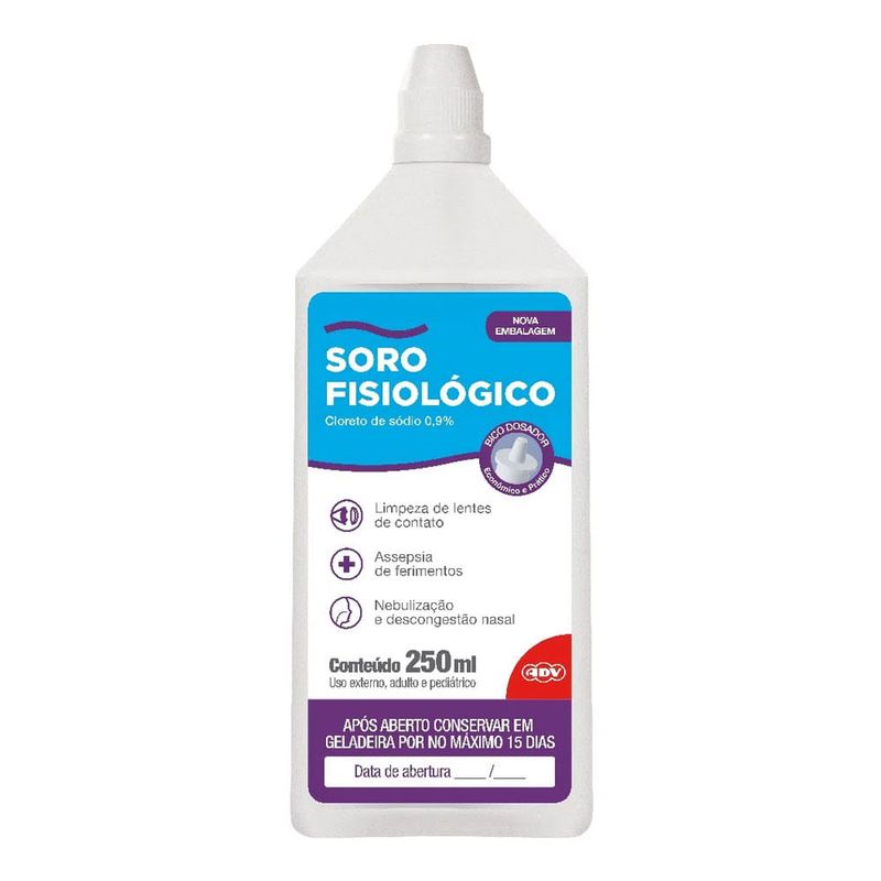 SOLUÇAO FISIOLOGICA 0,9% ADV 250ML