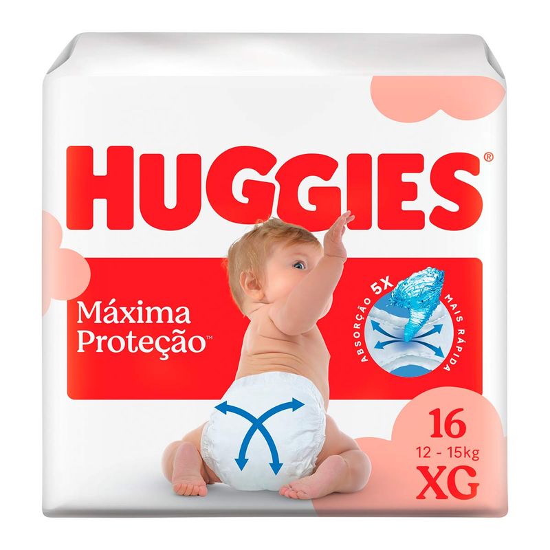 FRALDA HUGGIES MAXIMA PROTEÇAO XG 16UN