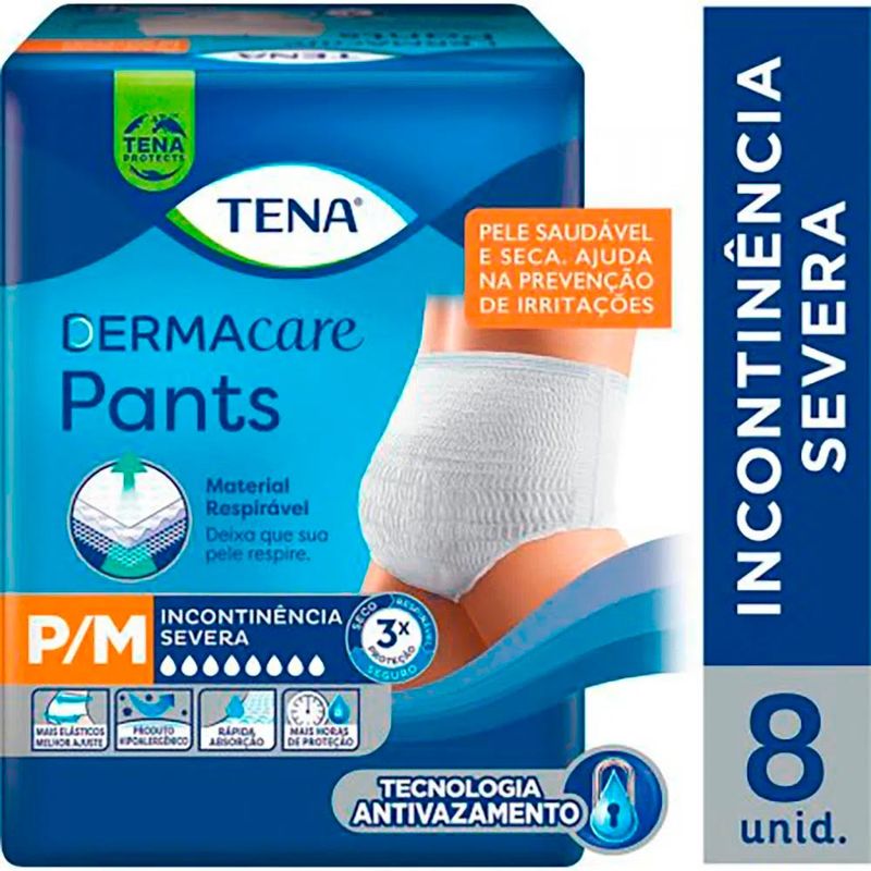 ROUPA INTIMA DESCARTAVEL TENA DERMACARE P/M 8UN