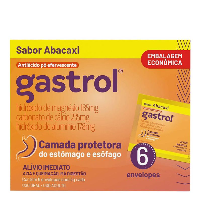 GASTROL ABACAXI EFERVESCENTE 6ENVELOPE 5G