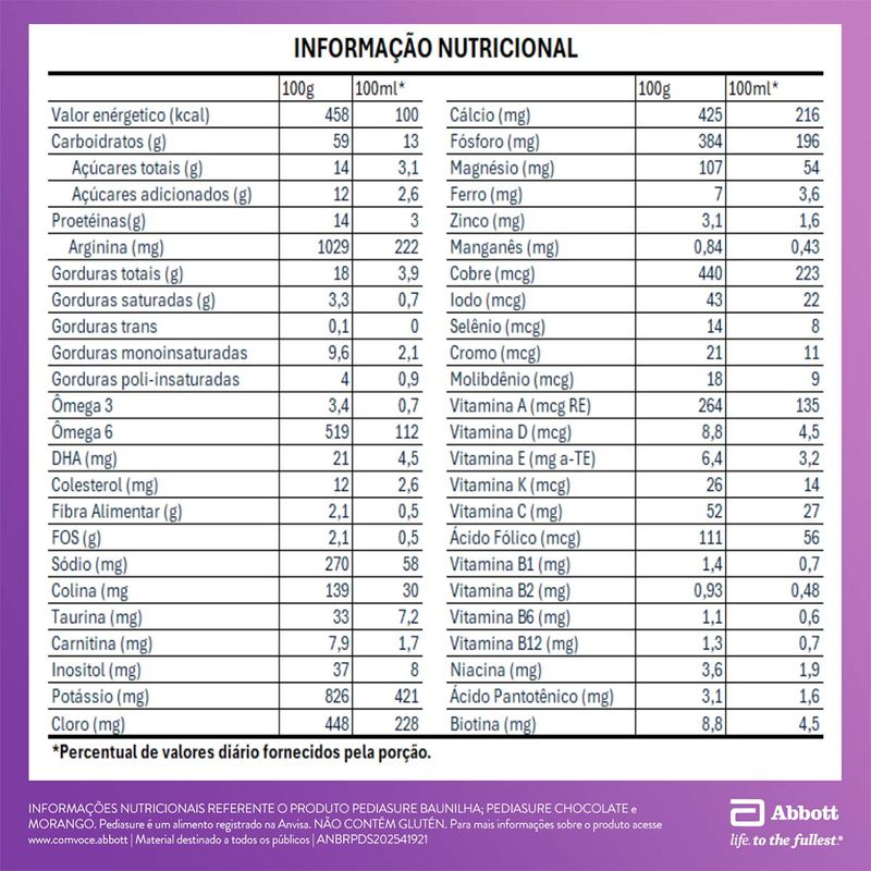PEDIASURE CHOCOLATE 400G