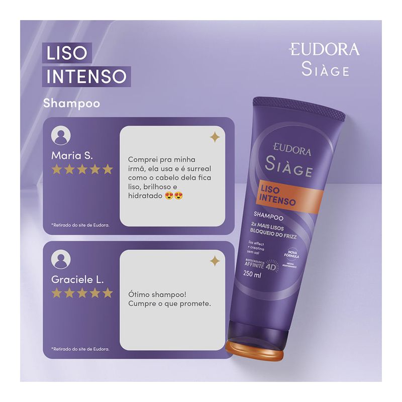 EUDORA SIAGE SHAMPOO LISO INTENSO 250ML
