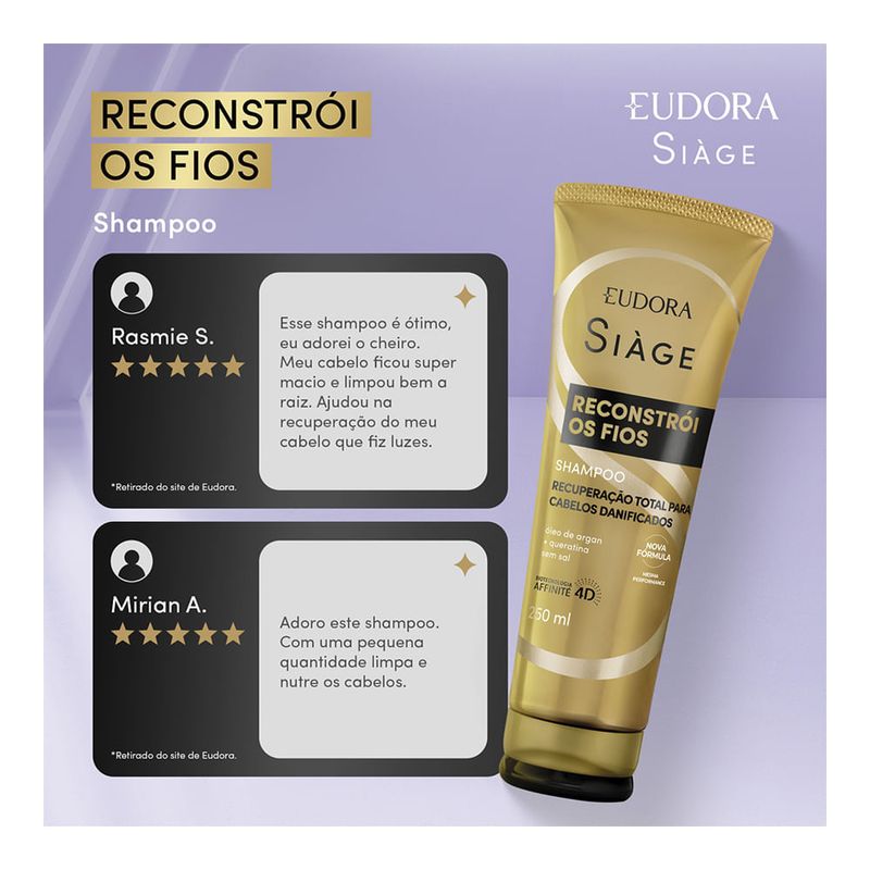 EUDORA SIAGE SHAMPOO RECONSTROI OS FIOS 250ML