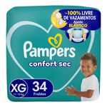FRALDA PAMPERS CONFORT SEC XG 34UN