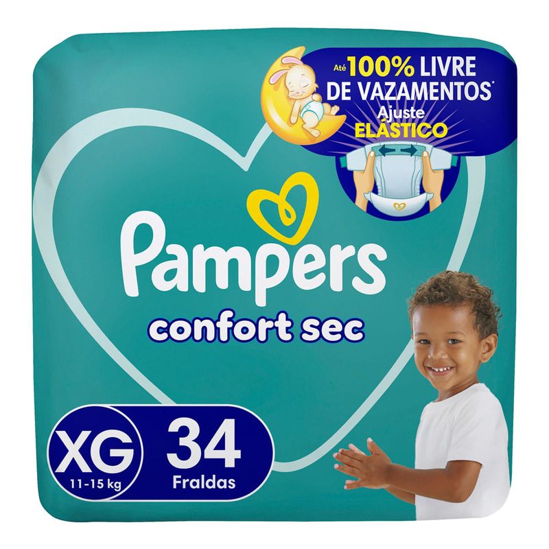 FRALDA PAMPERS CONFORT SEC XG 34UN