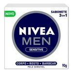 NIVEA SABONETE MEN 3EM1 SENSITIVE 90G
