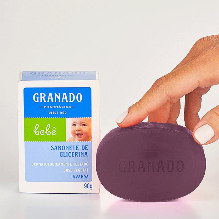 SABONETE GRANADO BEBE GLICERINA LAVANDA 90G