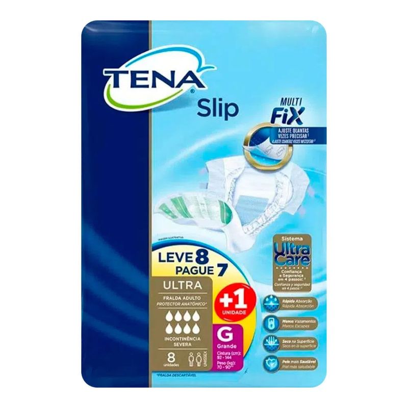 FRALDA TENA SLIP GERIATRICA G LEVE8 PAGUE7