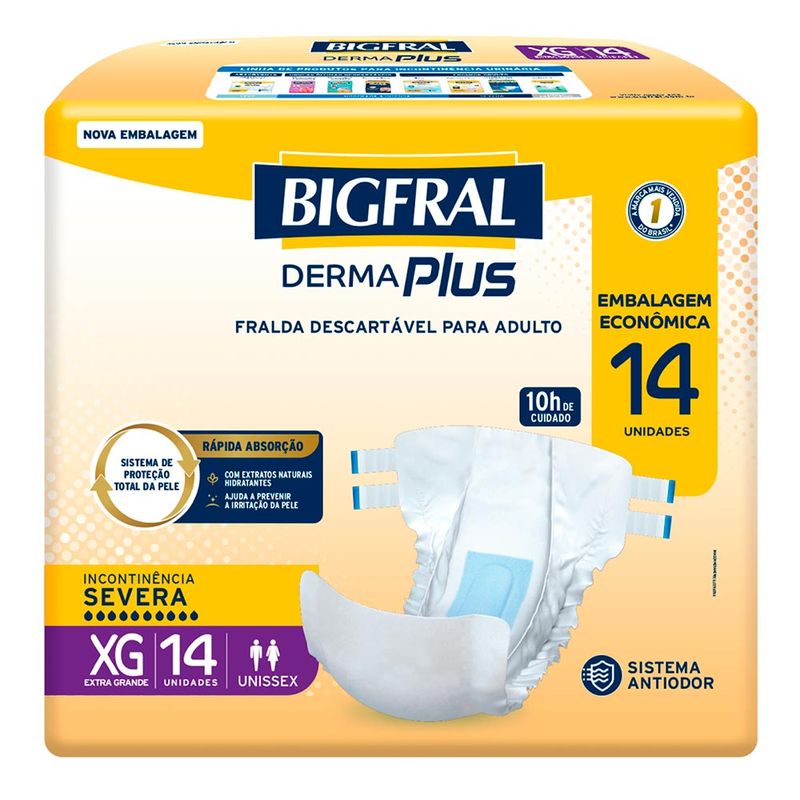 FRALDA BIGFRAL DERMAPLUS XG 14UN