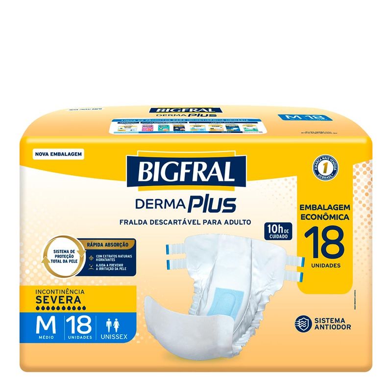 FRALDA BIGFRAL DERMAPLUS M 18UN