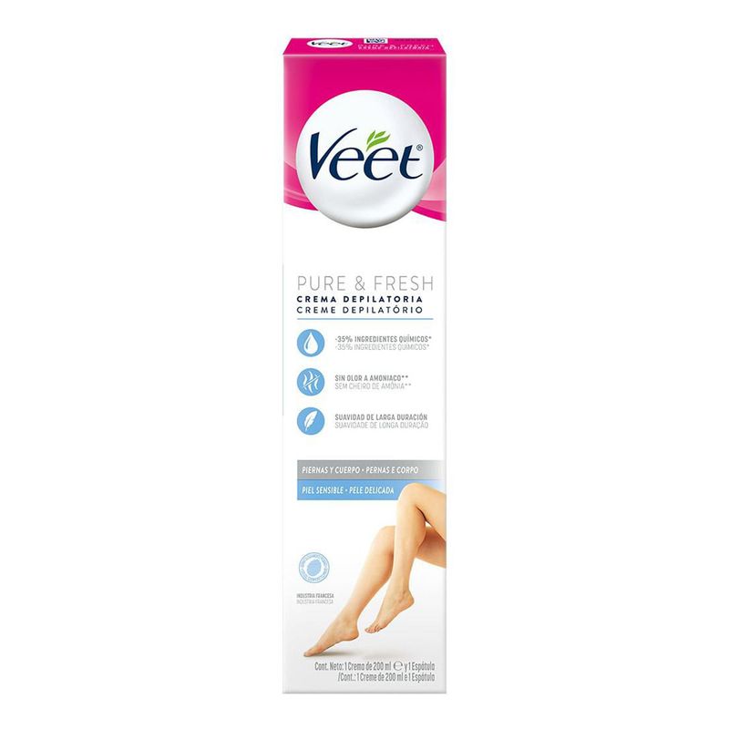 VEET CREME DEPILATORIO PURE & FRESH PELE DELICADA 200G