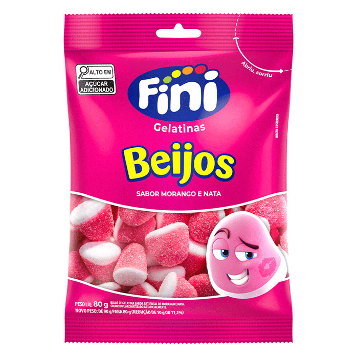 BALAS FINI BEIJOS MORANGO 90G