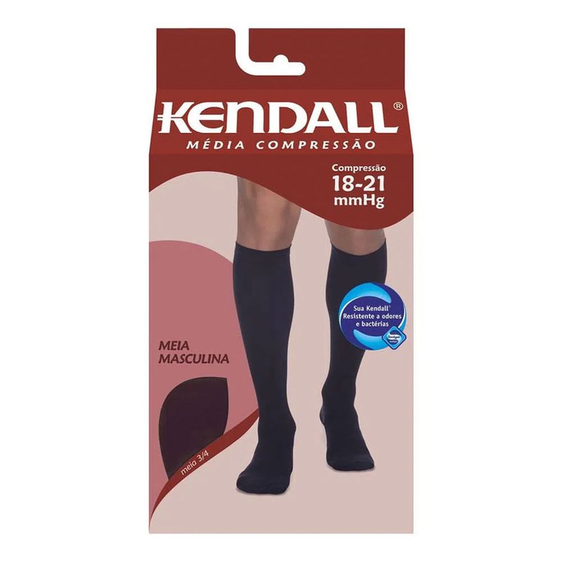 MEIA KENDALL MEDIA COMPRESSAO MASCULINA P PRETA 1811
