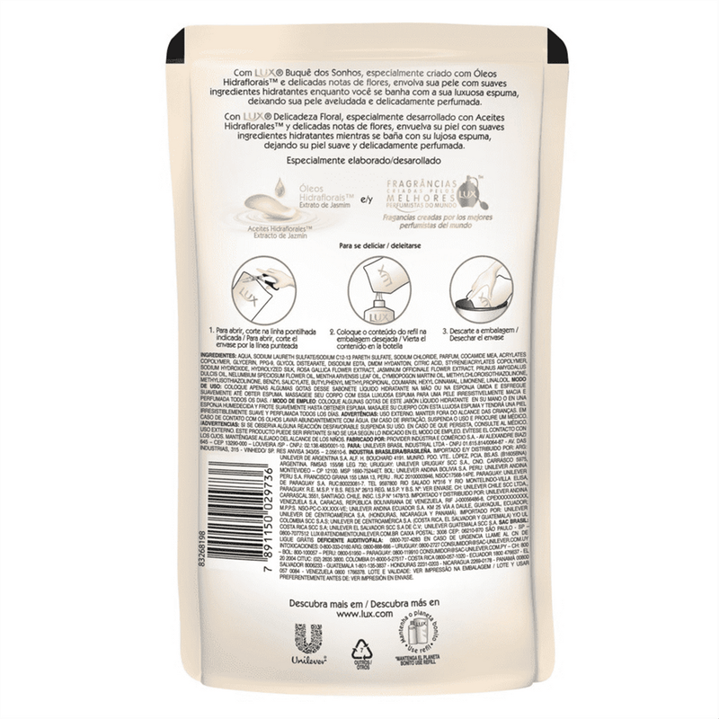 SABONETE LIQUIDO LUX BUQUE DOS SONHOS REFIL 220ML