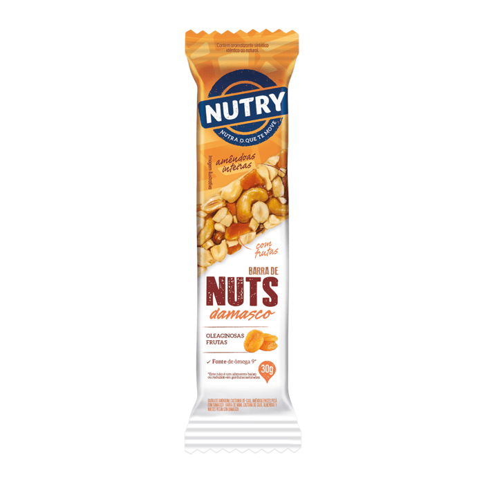 BARRA DE CEREAIS NUTRY NUTS SABOR DAMASCO 30G