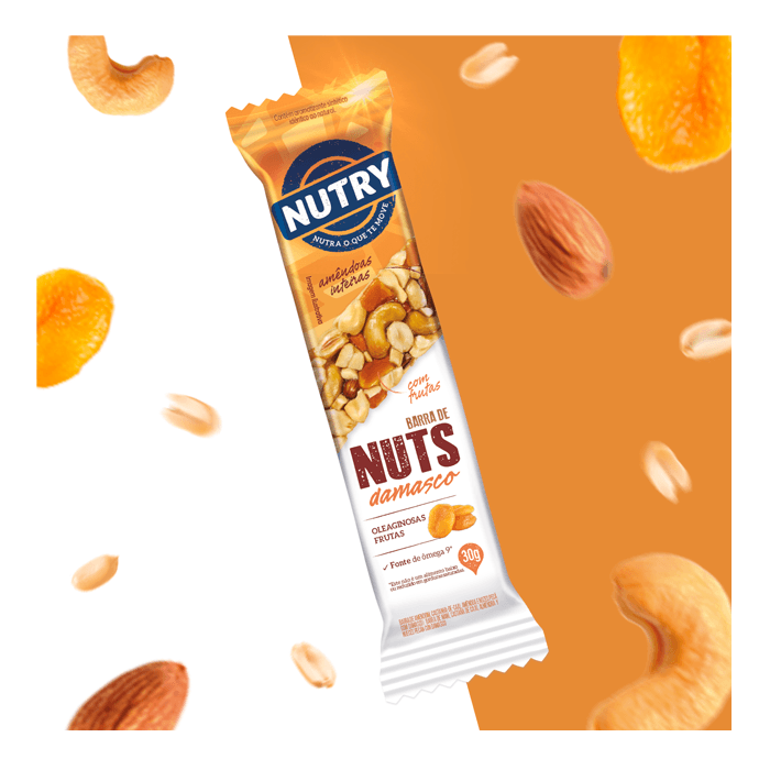 BARRA DE CEREAIS NUTRY NUTS SABOR DAMASCO 30G