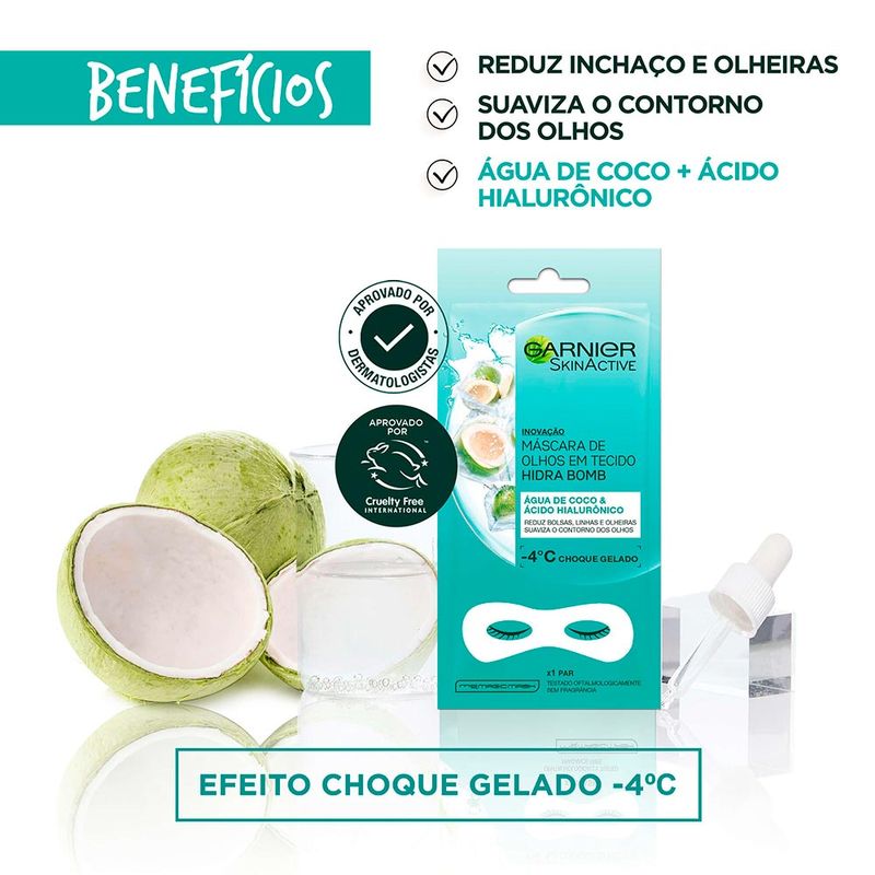 GARNIER SKINACTIVE MASCARA DE OLHOS HIDRA BOMB AGUA DE COCO