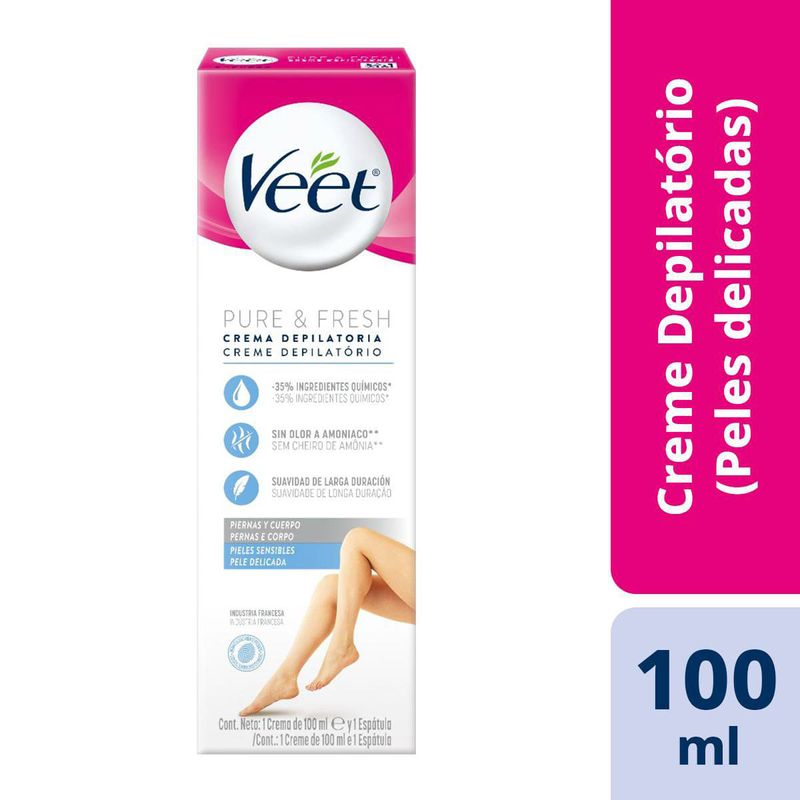 VEET CREME DEPILATORIO PURE & FRESH PELE DELICADA 100G