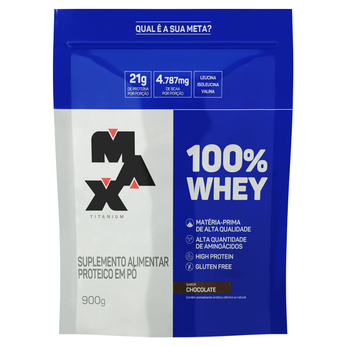 WHEY 100% MAX TITANIUM CHOCOLATE REFIL 900G