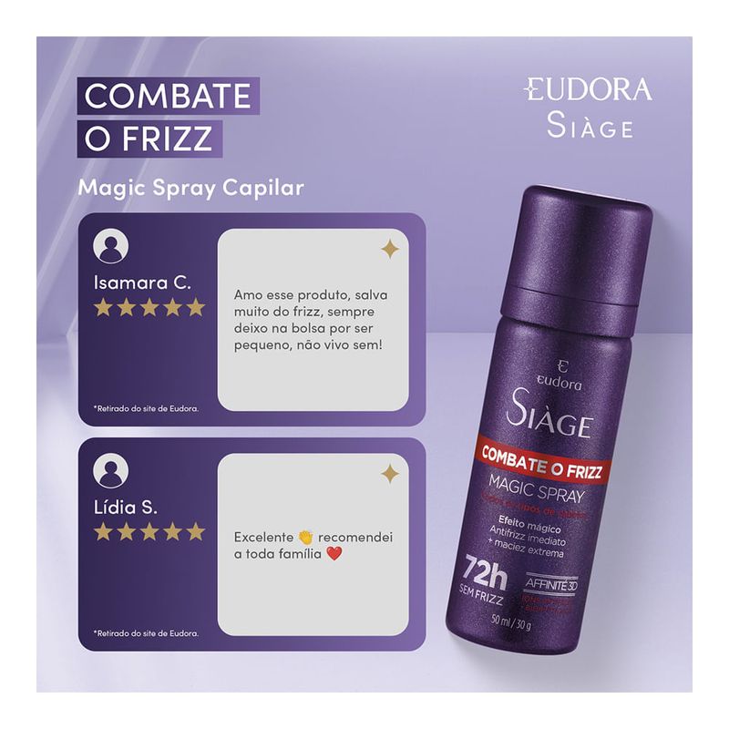 EUDORA SIAGE MAGIC SPRAY COMBATE O FRIZZ 30G