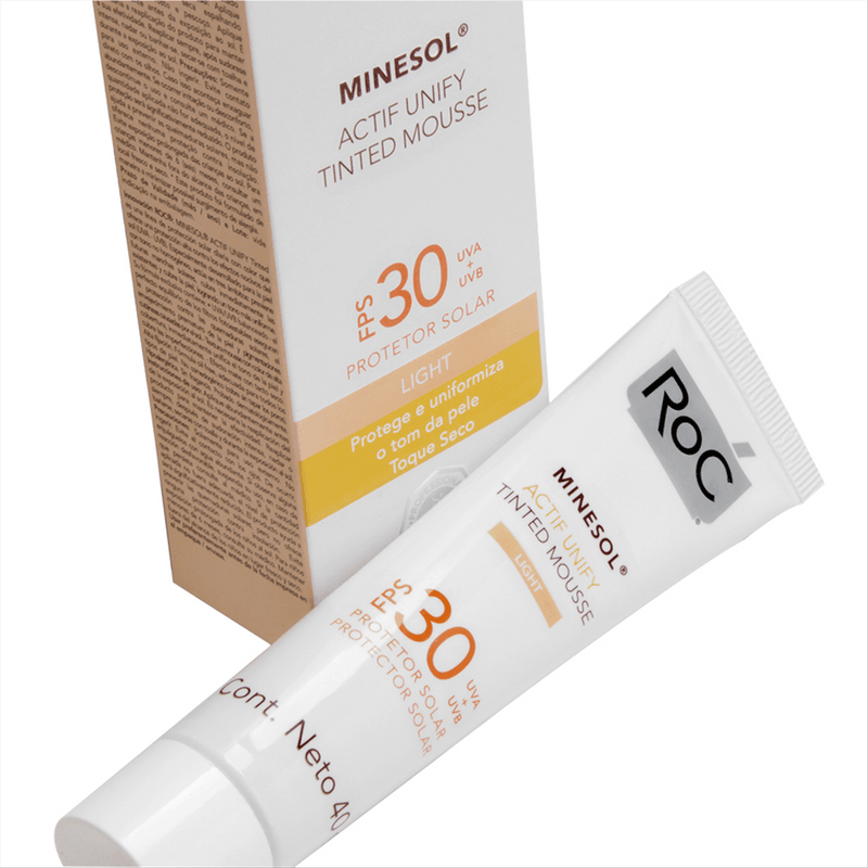 ROC MINESOL PROTETOR SOLAR ACTIF UNIFY TINTED MOUSSE LIGHT F
