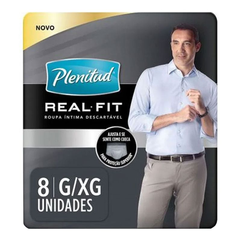 ROUPA INTIMA DESCARTAVEL PLENITUD ACTIVE FIT HOMEM P/M 8UN