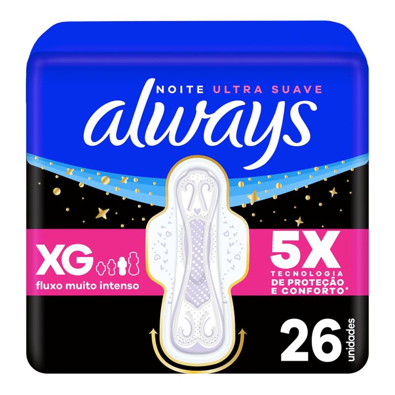 ABSORVENTE ALWAYS NOITES TRANQUILAS SUAVE XG 26UN