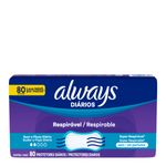 PROTETOR DIARIO ALWAYS SEM PERFUME RESPIRAVEL 80UN