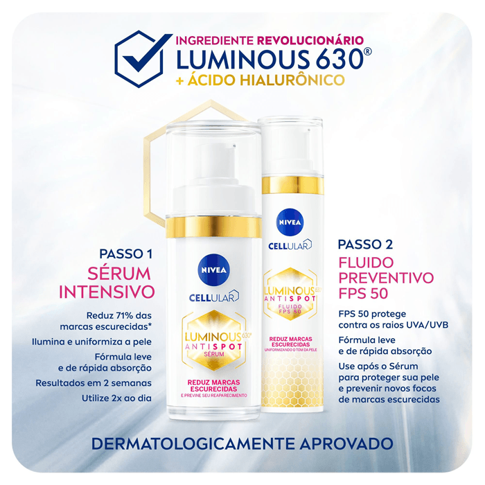 KIT NIVEA CELLULAR LUMINIOUS ANTISPOT SERUM 30ML+FLUIDO FPS