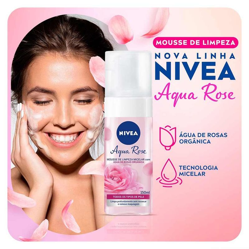 NIVEA AQUA ROSE MOUSSE DE LIMPEZA 150ML