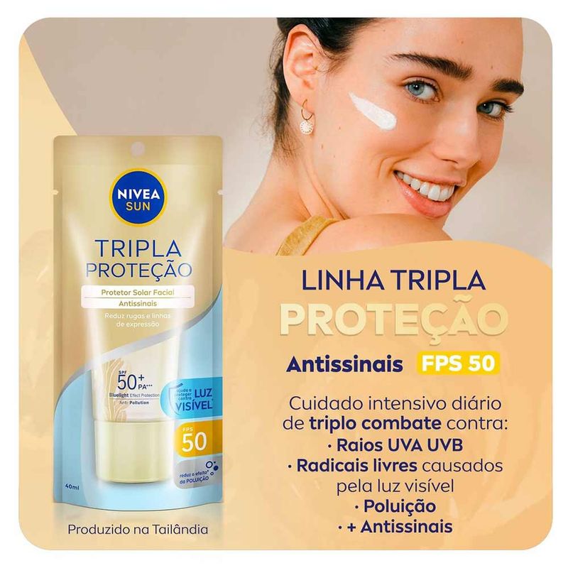 NIVEA SUN TRIPLE PROTECT FPS50 ANTISSINAIS 40ML
